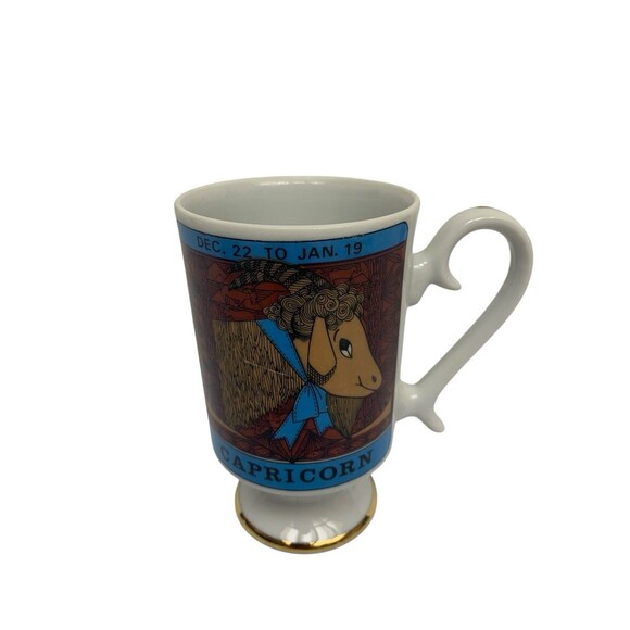 Vintage Royal Crown Capricorn Horoscope Coffee Mug By Elena 8”Tall - Picture 1 of 8